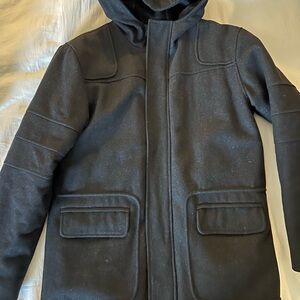 Brother Dark Charcoal Hooded Pea Coat